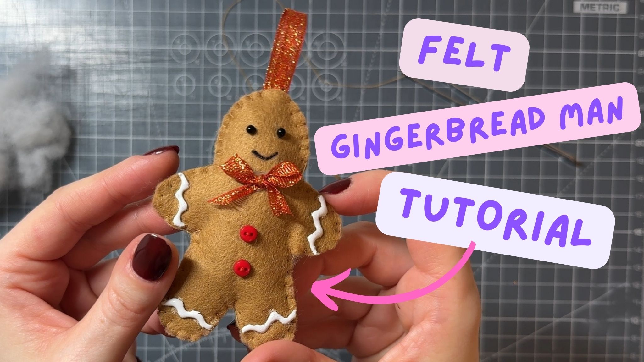 Make a Felt Gingerbread Man for Christmas